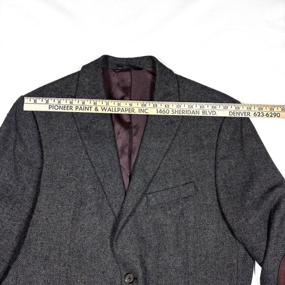 Banana Republic Wool Blend Tweed Herringbone Blazer Sport Coat w/Elbow Patch 44R - Picture 14 of 15